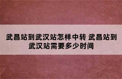 武昌站到武汉站怎样中转 武昌站到武汉站需要多少时间